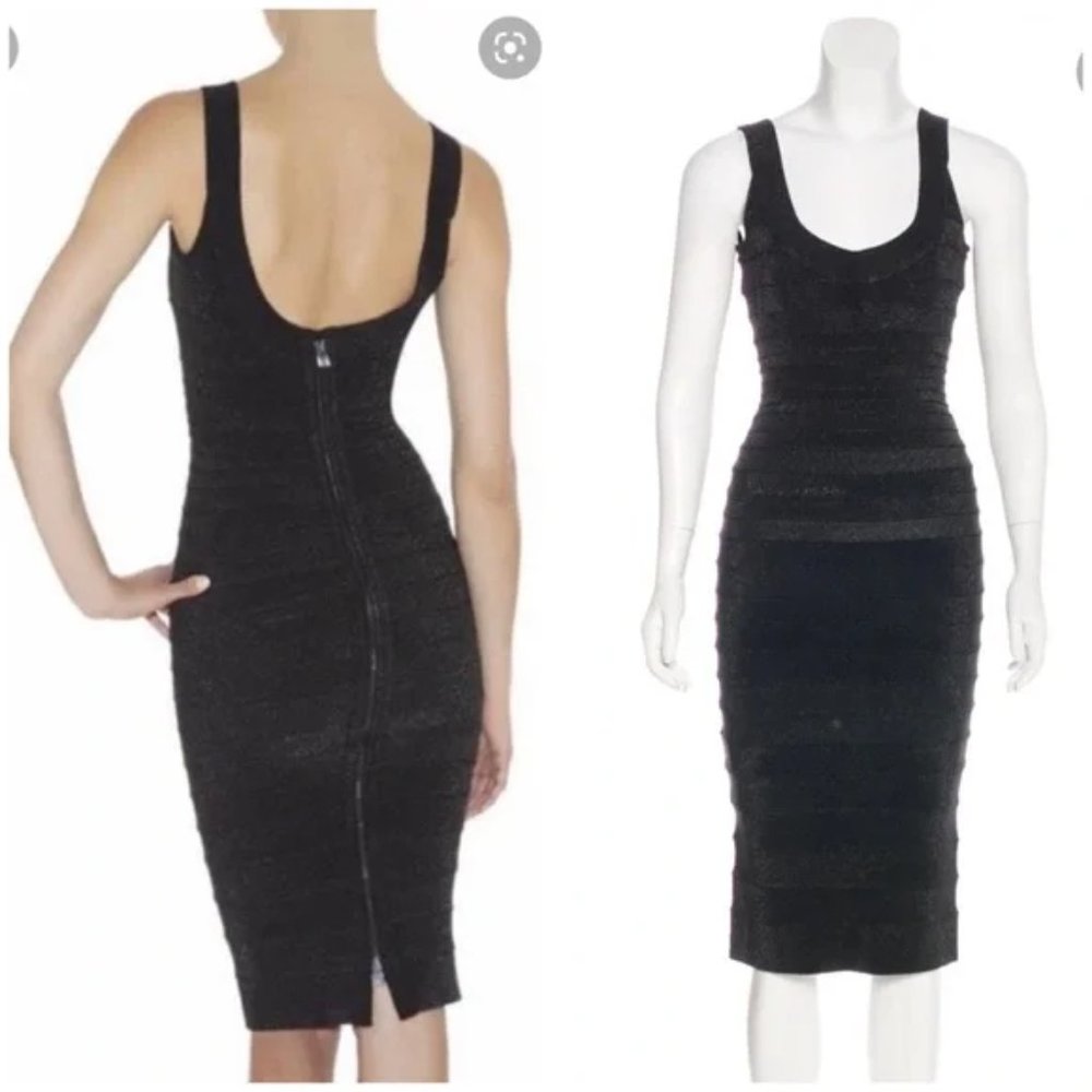 Herve leger Ebba black combo dress